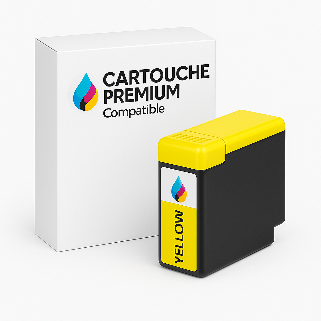 Cartouche d’encre compatible couleur Jaune pour imprimante HP, Canon, Epson – Qualité premium et couleurs fidèles. Livraison rapide.